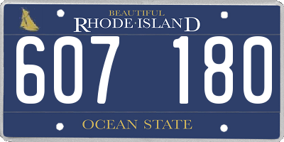 RI license plate 607180