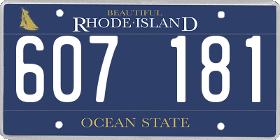 RI license plate 607181