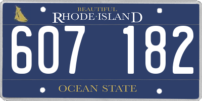 RI license plate 607182
