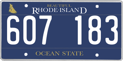 RI license plate 607183
