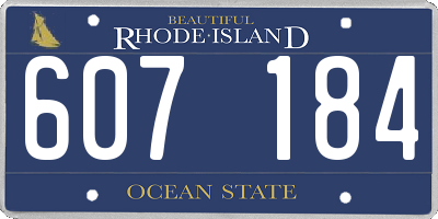 RI license plate 607184