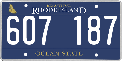 RI license plate 607187