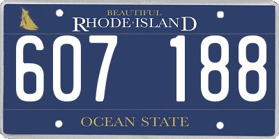 RI license plate 607188