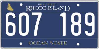 RI license plate 607189