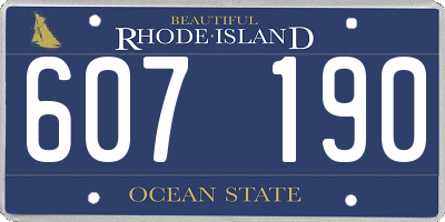 RI license plate 607190