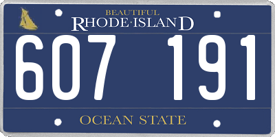 RI license plate 607191