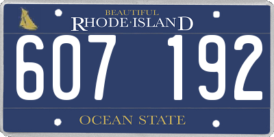 RI license plate 607192