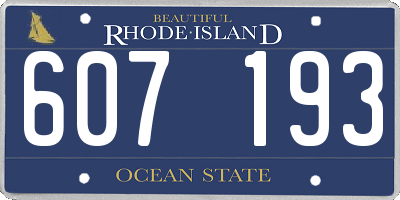 RI license plate 607193
