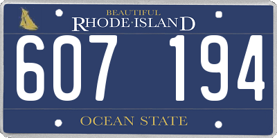 RI license plate 607194