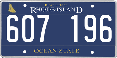 RI license plate 607196