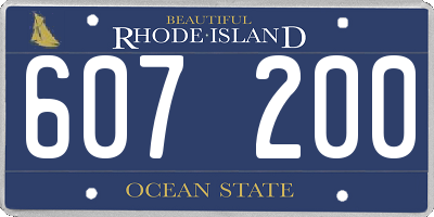 RI license plate 607200