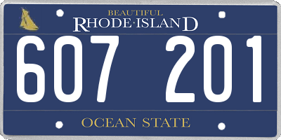RI license plate 607201