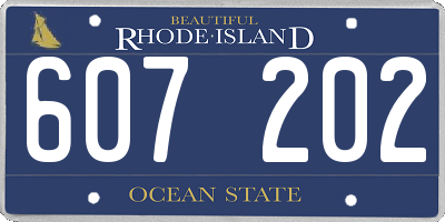 RI license plate 607202