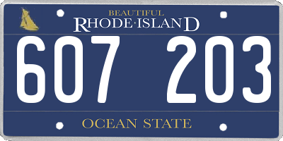 RI license plate 607203