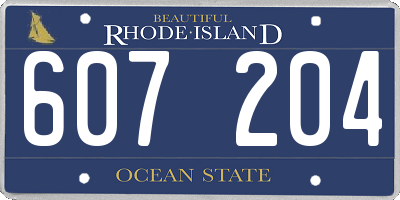 RI license plate 607204