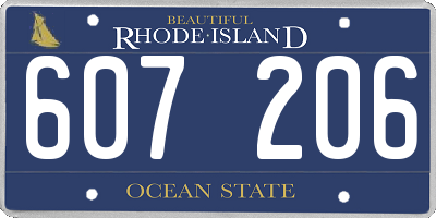 RI license plate 607206