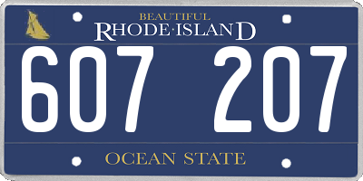 RI license plate 607207