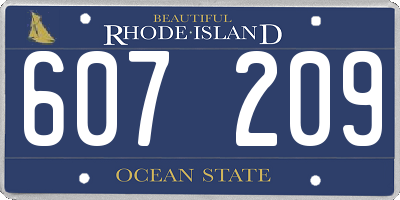 RI license plate 607209