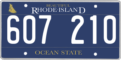 RI license plate 607210