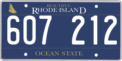 RI license plate 607212