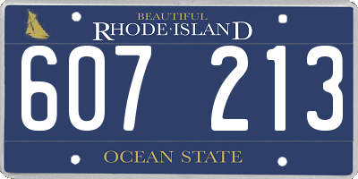 RI license plate 607213