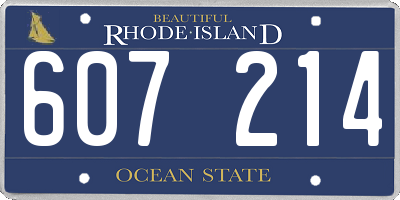 RI license plate 607214