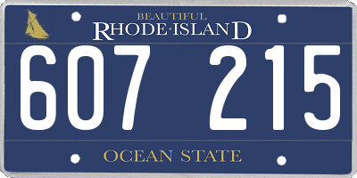 RI license plate 607215