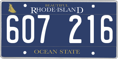 RI license plate 607216