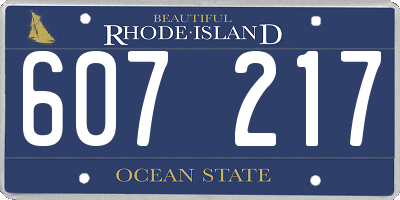 RI license plate 607217