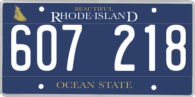 RI license plate 607218