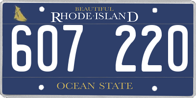 RI license plate 607220