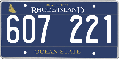 RI license plate 607221