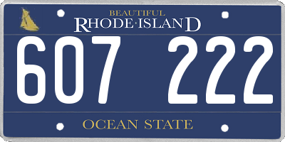 RI license plate 607222