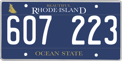 RI license plate 607223