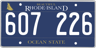 RI license plate 607226
