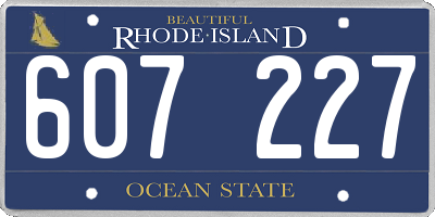 RI license plate 607227