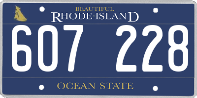 RI license plate 607228