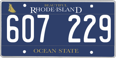 RI license plate 607229