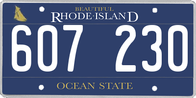 RI license plate 607230