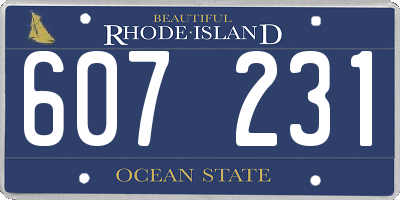 RI license plate 607231