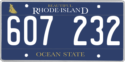 RI license plate 607232