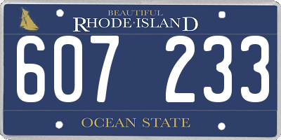 RI license plate 607233