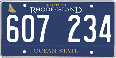 RI license plate 607234