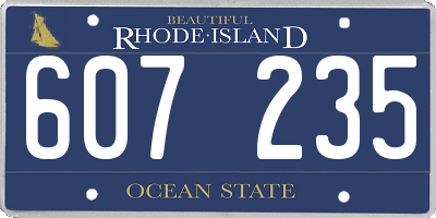 RI license plate 607235