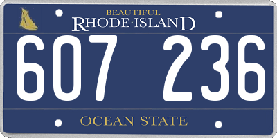 RI license plate 607236