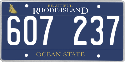 RI license plate 607237