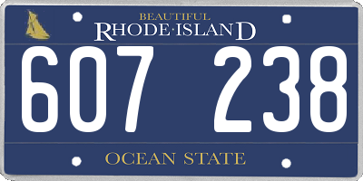 RI license plate 607238