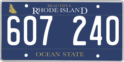 RI license plate 607240
