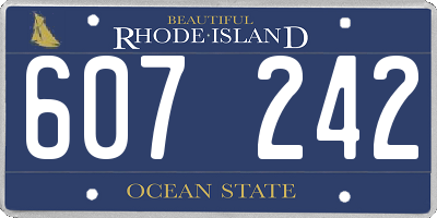 RI license plate 607242