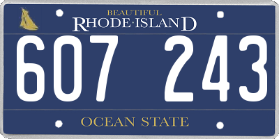 RI license plate 607243